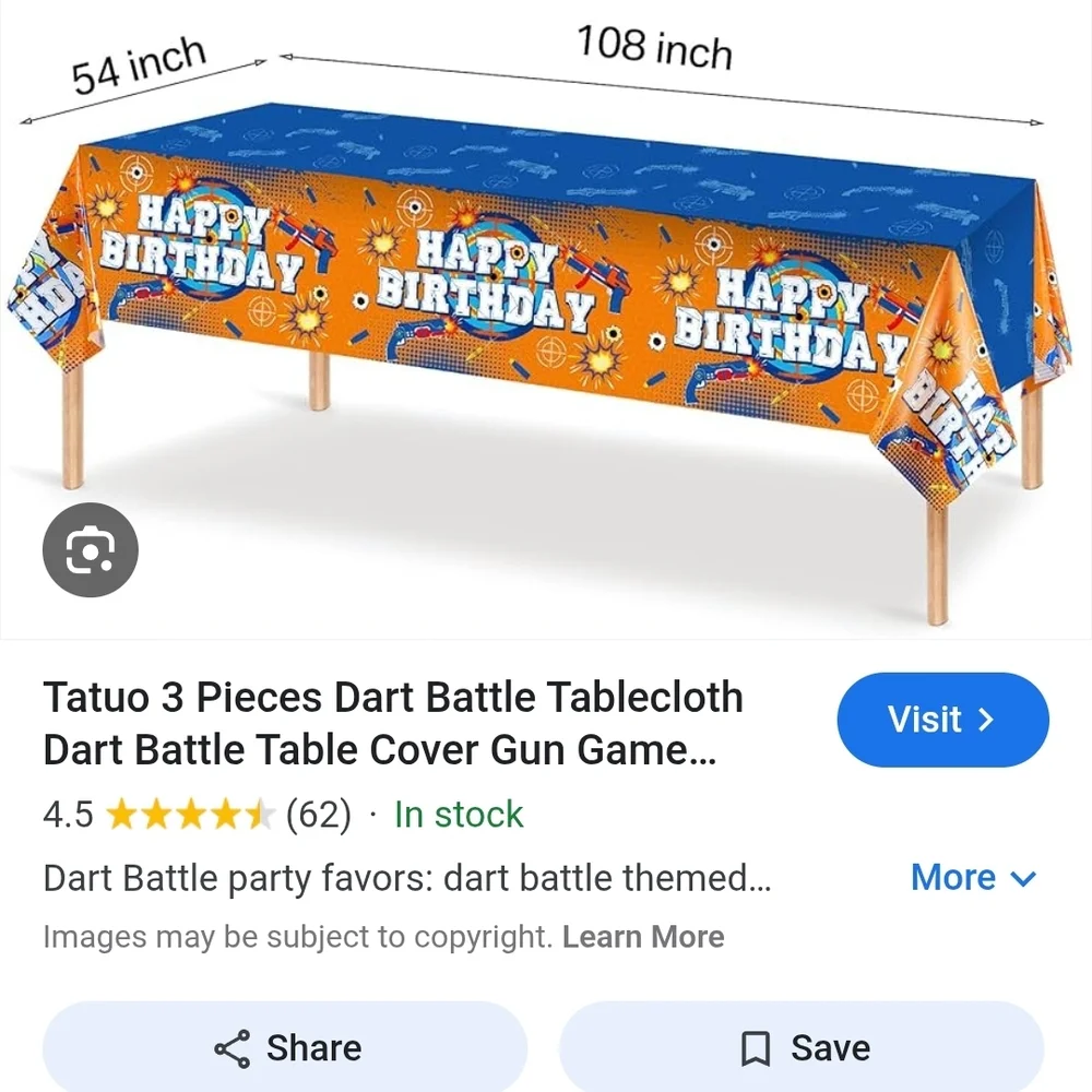 Tatuo 2 Pieces Dart Battle Tablecloth Dart Battle Table Cover Gun Game Themed...